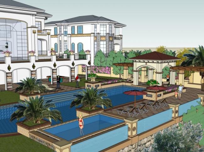 Sketchup别墅模型|叠拼别墅,古典风格 Sketchup别墅模型|叠拼别墅,古典风格