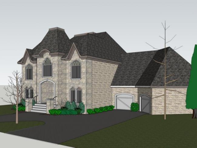 Sketchup别墅模型|独栋别墅,古典风格 Sketchup别墅模型|独栋别墅,古典风格