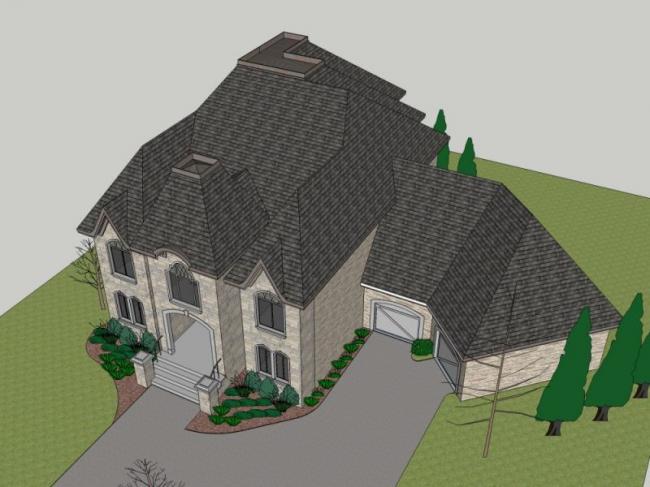 Sketchup别墅模型|独栋别墅,古典风格 Sketchup别墅模型|独栋别墅,古典风格
