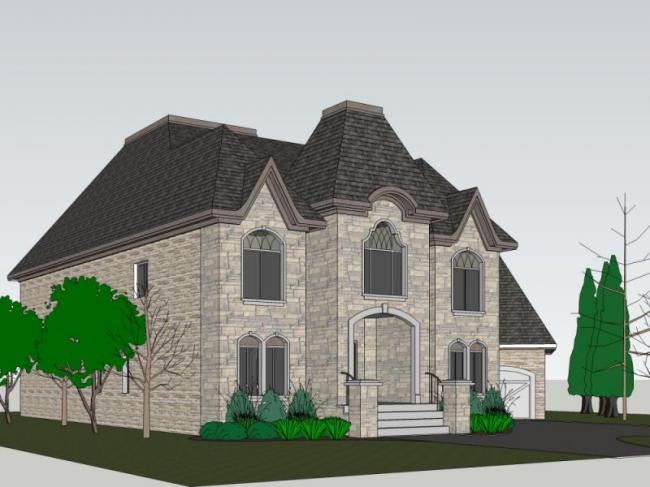 Sketchup别墅模型|独栋别墅,古典风格 Sketchup别墅模型|独栋别墅,古典风格