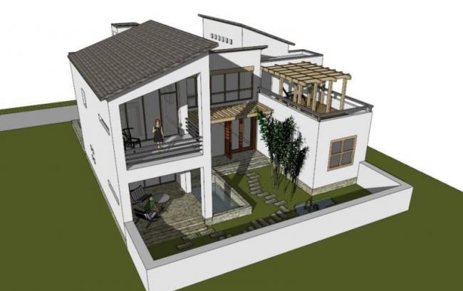 Sketchup别墅模型|独栋别墅,现代风格 Sketchup别墅模型|独栋别墅,现代风格