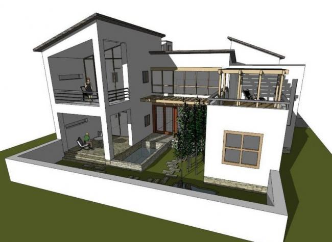 Sketchup别墅模型|独栋别墅,现代风格 Sketchup别墅模型|独栋别墅,现代风格