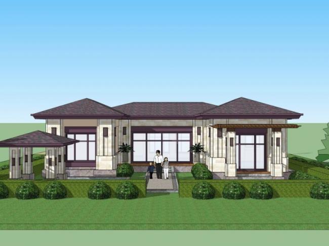 Sketchup别墅模型|独栋别墅,现代风格 Sketchup别墅模型|独栋别墅,现代风格