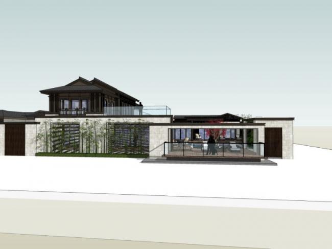 Sketchup别墅模型|别墅,现代中式风格 Sketchup别墅模型|别墅,现代中式风格