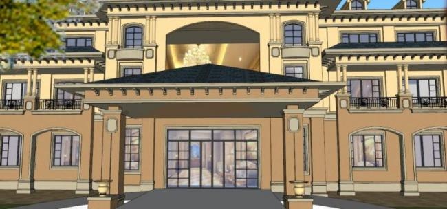 Sketchup别墅模型|叠拼别墅,古典风格 Sketchup别墅模型|叠拼别墅,古典风格