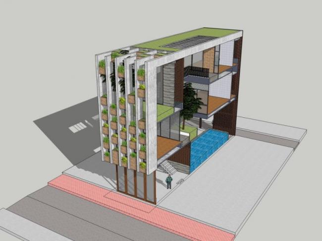 Sketchup别墅模型|独栋别墅,现代风格 Sketchup别墅模型|独栋别墅,现代风格