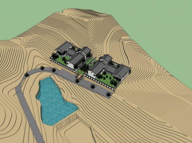 Sketchup别墅模型|别墅,中式风格 Sketchup别墅模型|别墅,中式风格