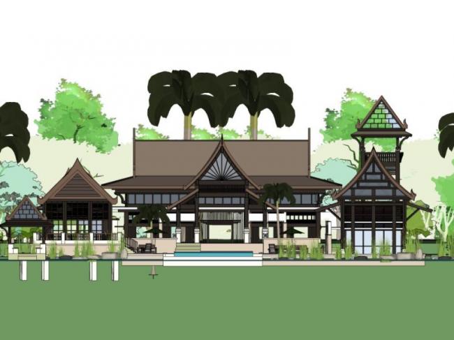 Sketchup别墅模型|独栋别墅,古典风格 Sketchup别墅模型|独栋别墅,古典风格