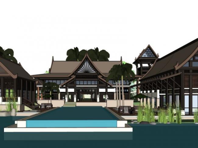 Sketchup别墅模型|独栋别墅,古典风格 Sketchup别墅模型|独栋别墅,古典风格