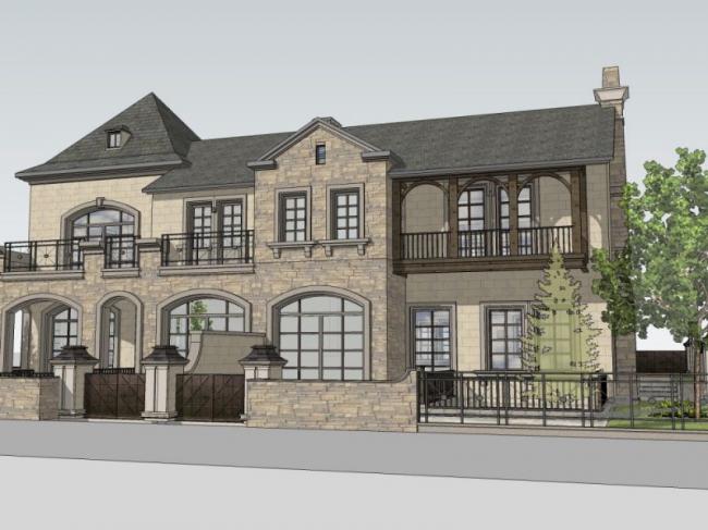 Sketchup别墅模型|双拼别墅,古典风格 Sketchup别墅模型|双拼别墅,古典风格