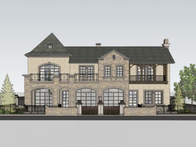 Sketchup别墅模型|双拼别墅,古典风格 Sketchup别墅模型|双拼别墅,古典风格