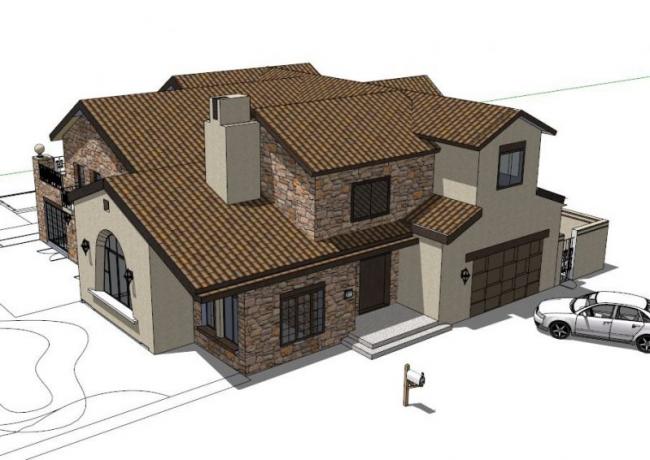Sketchup别墅模型|独栋别墅,现代风格 Sketchup别墅模型|独栋别墅,现代风格