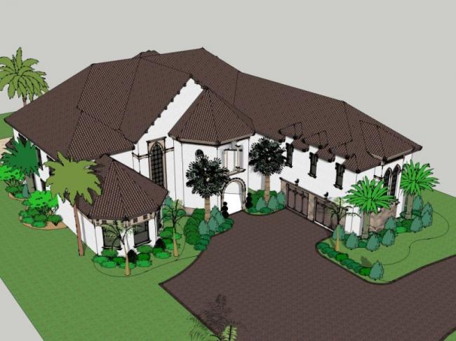 Sketchup别墅模型|独栋别墅,古典风格 Sketchup别墅模型|独栋别墅,古典风格