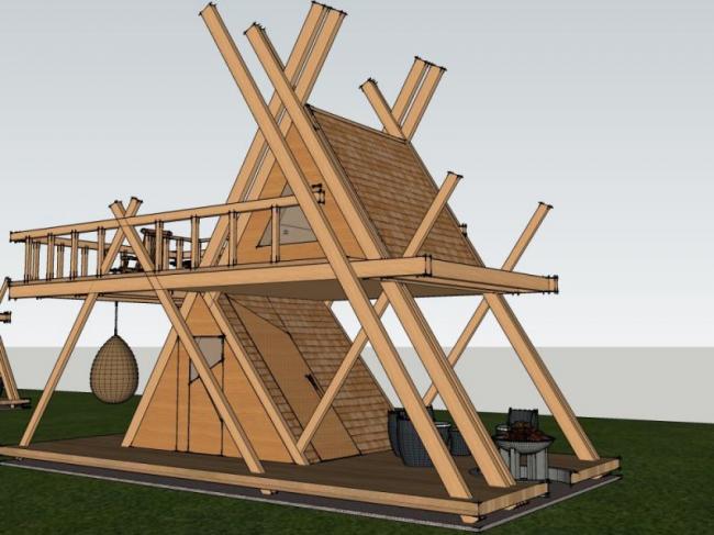 Sketchup别墅模型|度假木屋,现代风格 Sketchup别墅模型|度假木屋,现代风格