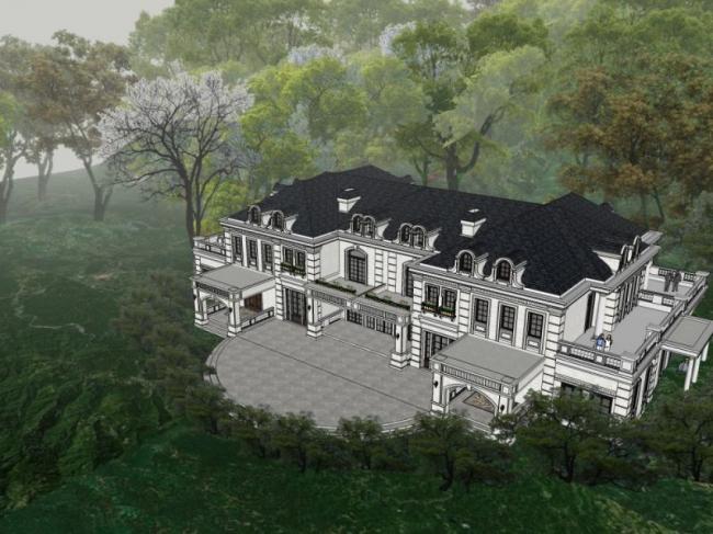 Sketchup别墅模型|叠拼别墅,古典风格 Sketchup别墅模型|叠拼别墅,古典风格