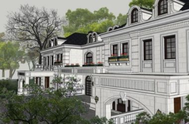 Sketchup别墅模型|叠拼别墅，古典风格-BIM建筑网