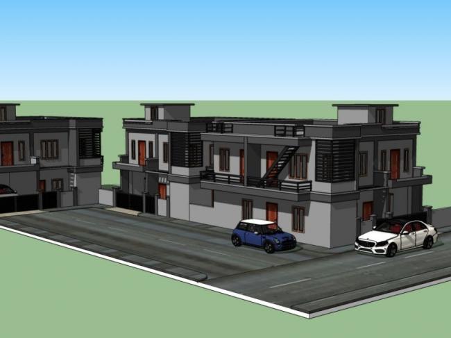 Sketchup别墅模型|独栋别墅,现代风格 Sketchup别墅模型|独栋别墅,现代风格