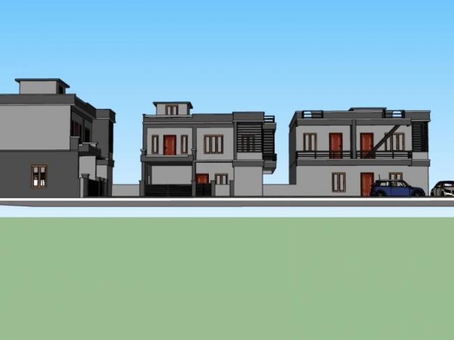 Sketchup别墅模型|独栋别墅,现代风格 Sketchup别墅模型|独栋别墅,现代风格