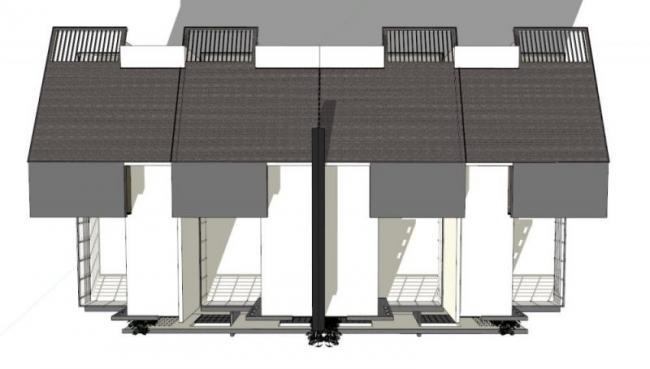 Sketchup别墅模型|联排别墅,现代风格 Sketchup别墅模型|联排别墅,现代风格