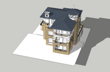 Sketchup别墅模型|叠拼别墅，古典风格-BIM建筑网