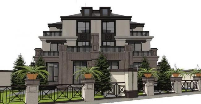 Sketchup别墅模型|双拼别墅,古典风格 Sketchup别墅模型|双拼别墅,古典风格