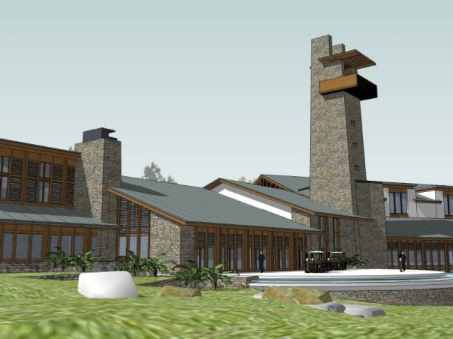 Sketchup别墅模型|山地别墅,现代中式风格 Sketchup别墅模型|山地别墅,现代中式风格