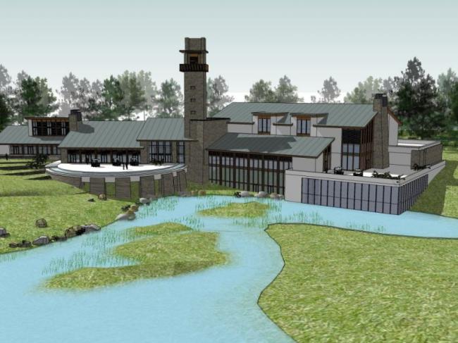 Sketchup别墅模型|山地别墅,现代中式风格 Sketchup别墅模型|山地别墅,现代中式风格