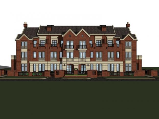 Sketchup别墅模型|联排别墅,古典风格 Sketchup别墅模型|联排别墅,古典风格