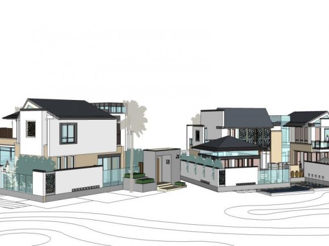 Sketchup别墅模型|独栋别墅,现代风格 Sketchup别墅模型|独栋别墅,现代风格