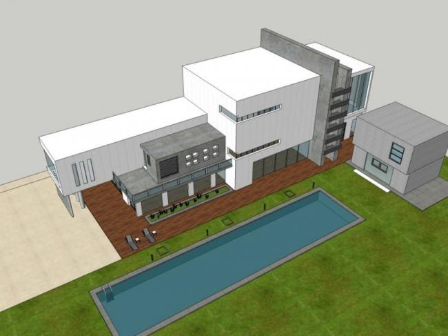 Sketchup别墅模型|独栋别墅,现代风格 Sketchup别墅模型|独栋别墅,现代风格