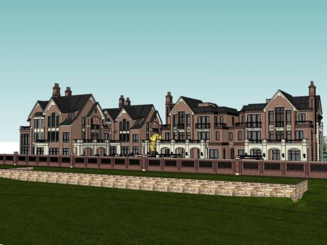 Sketchup别墅模型|联排别墅,古典风格 Sketchup别墅模型|联排别墅,古典风格