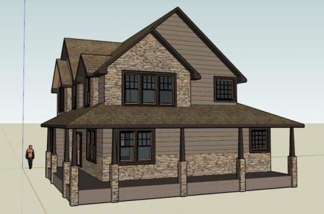 Sketchup别墅模型|独栋别墅,现代风格 Sketchup别墅模型|独栋别墅,现代风格