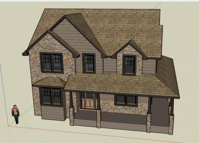 Sketchup别墅模型|独栋别墅,现代风格 Sketchup别墅模型|独栋别墅,现代风格