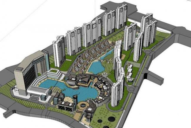 Sketchup别墅模型|大型商业住宅广场模型 Sketchup别墅模型|大型商业住宅广场模型