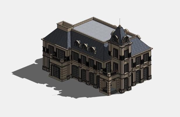 Sketchup别墅模型|独栋别墅,古典风格 Sketchup别墅模型|独栋别墅,古典风格