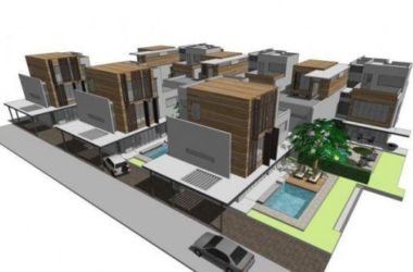 Sketchup别墅模型|双拼别墅，现代风格-BIM建筑网