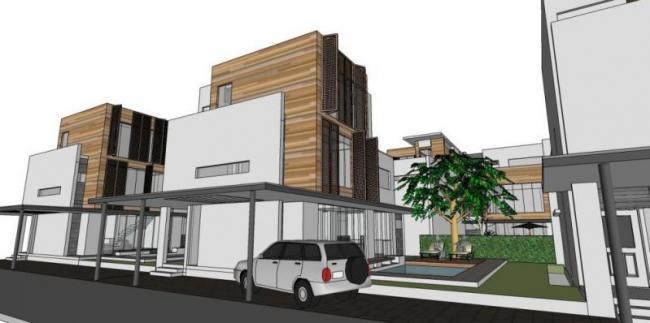 Sketchup别墅模型|双拼别墅,现代风格 Sketchup别墅模型|双拼别墅,现代风格