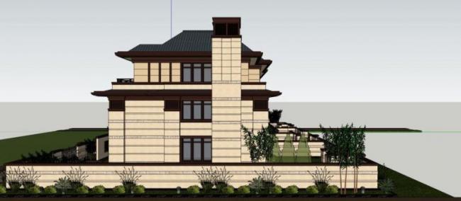 Sketchup别墅模型|联排别墅,古典风格 Sketchup别墅模型|联排别墅,古典风格