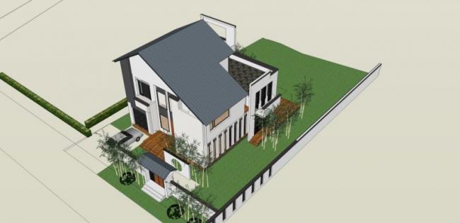 Sketchup别墅模型|独栋别墅,现代中式风格 Sketchup别墅模型|独栋别墅,现代中式风格