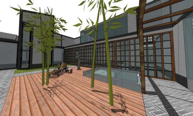 Sketchup别墅模型|别墅群,现代中式风格 Sketchup别墅模型|别墅群,现代中式风格