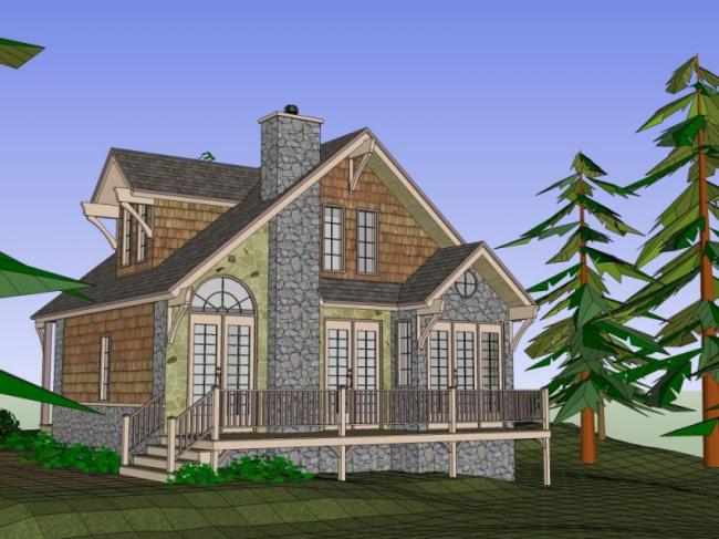 Sketchup别墅模型|独栋别墅,古典风格 Sketchup别墅模型|独栋别墅,古典风格