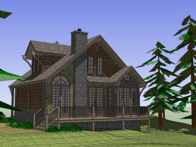 Sketchup别墅模型|独栋别墅,古典风格 Sketchup别墅模型|独栋别墅,古典风格