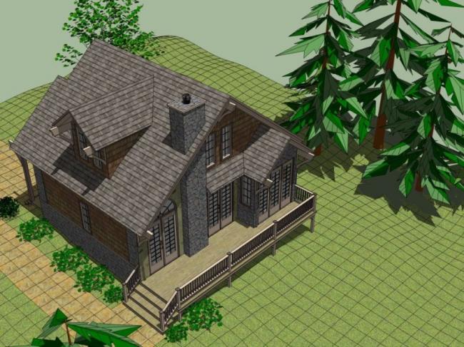 Sketchup别墅模型|独栋别墅,古典风格 Sketchup别墅模型|独栋别墅,古典风格