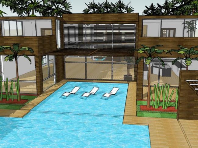 Sketchup别墅模型|独栋别墅,现代风格 Sketchup别墅模型|独栋别墅,现代风格