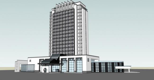 Sketchup别墅模型|高层酒店,东方新古典 Sketchup别墅模型|高层酒店,东方新古典