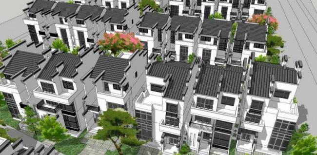 Sketchup别墅模型|别墅群,徽派民居 Sketchup别墅模型|别墅群,徽派民居
