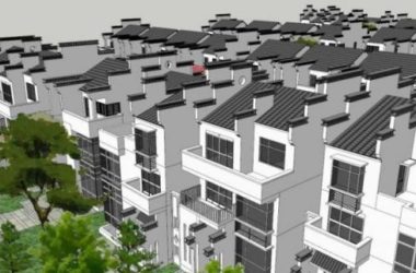 Sketchup别墅模型|别墅群，徽派民居-BIM建筑网