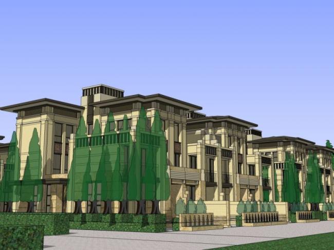 Sketchup别墅模型|联排别墅,现代风格 Sketchup别墅模型|联排别墅,现代风格