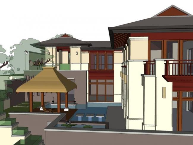 Sketchup别墅模型|独栋别墅,现代风格 Sketchup别墅模型|独栋别墅,现代风格