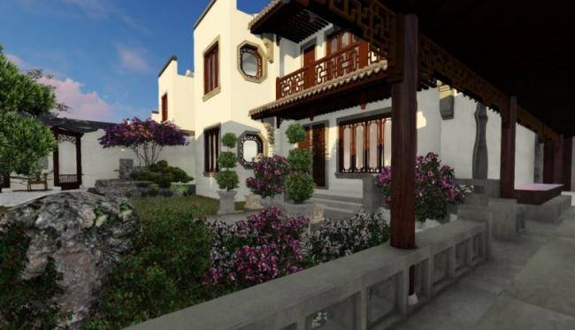 Sketchup别墅模型|独栋别墅,现代中式风格 Sketchup别墅模型|独栋别墅,现代中式风格